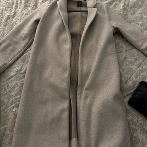 Zara Taupe Open-Front Coat